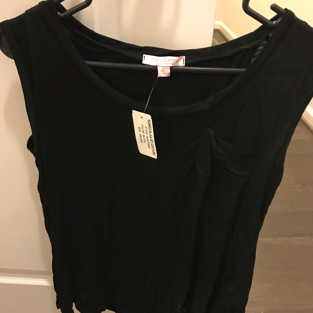 NWT Romeo & Juliet Couture Tank, Black, Sz. Med